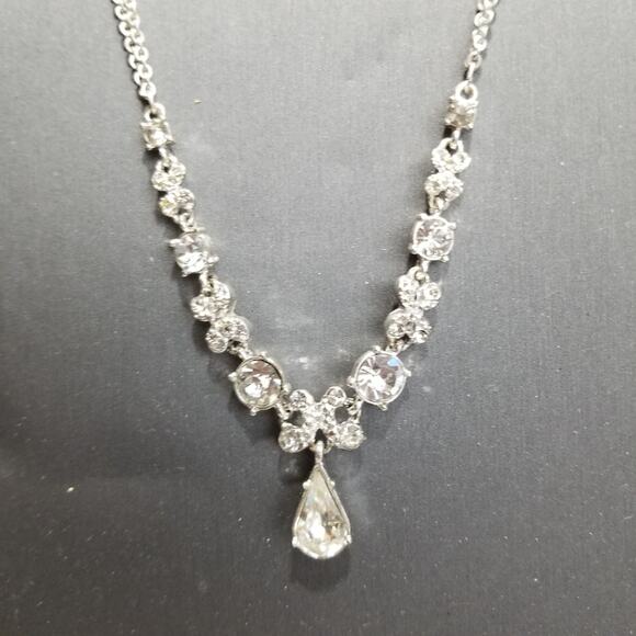 Napier Jewelry - Napier Necklace CZ Teardrop with Cuff Bracelet